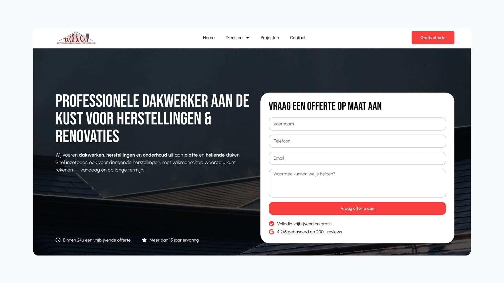 Dak en co website, built by Blitz Media