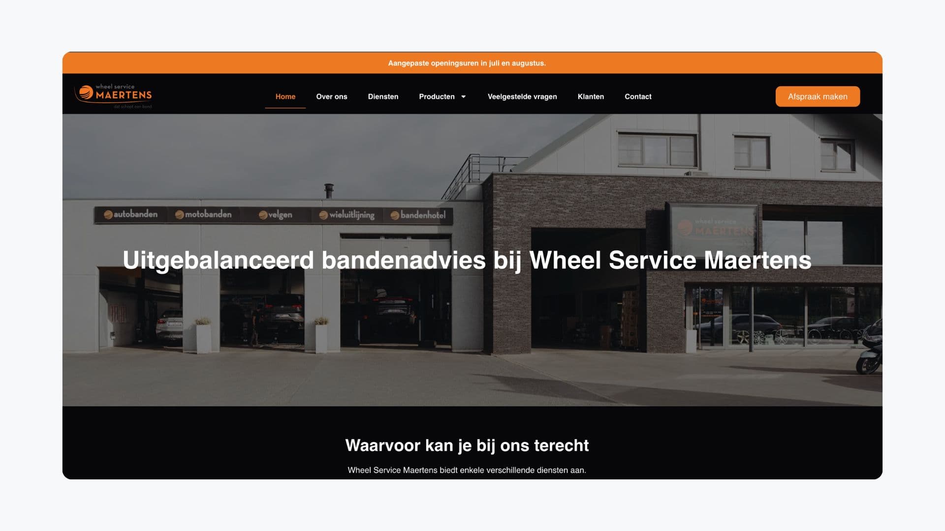 Homepage of Wheel Service Maertens